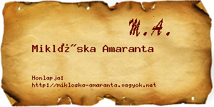 Miklóska Amaranta névjegykártya